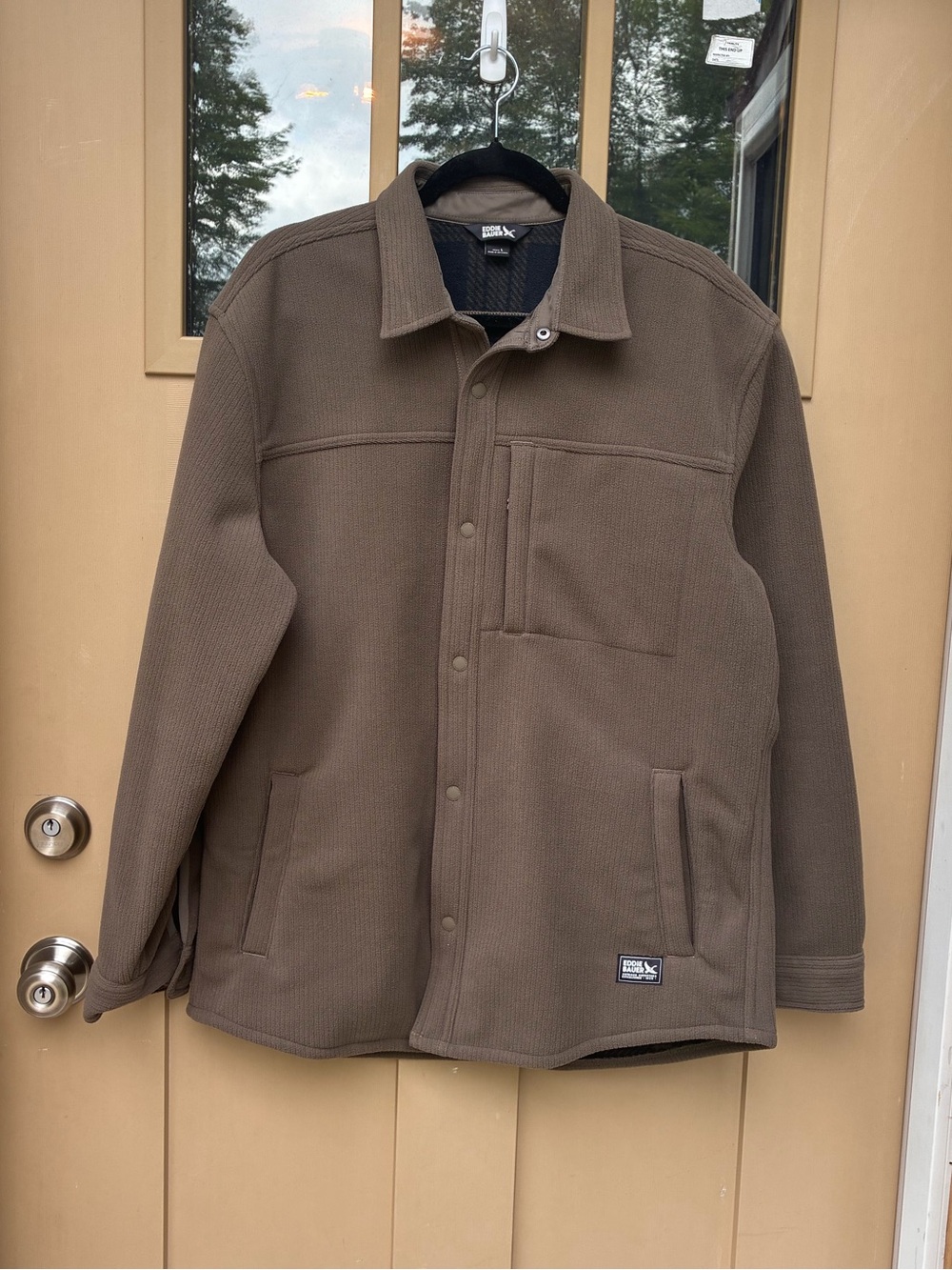 Eddie Bauer Shirt Jacket Fleece Feel Snap Down Front Men's Large